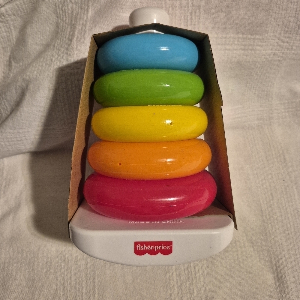 Fisher Price Rock a Stack stacking small motor skills toy, New